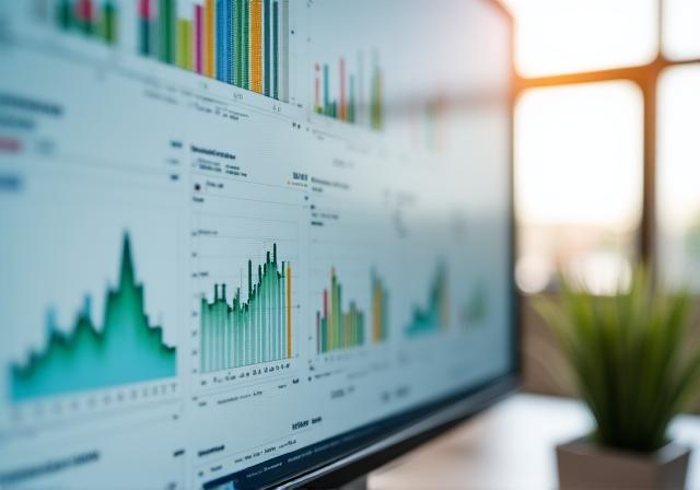 Dashboard de BI con gráficos predictivos y métricas de rendimiento